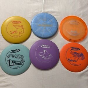 6 piece Starter Disc Golf Set Used Judge Rocx3 Shark Leopard Stingray Valkyrie